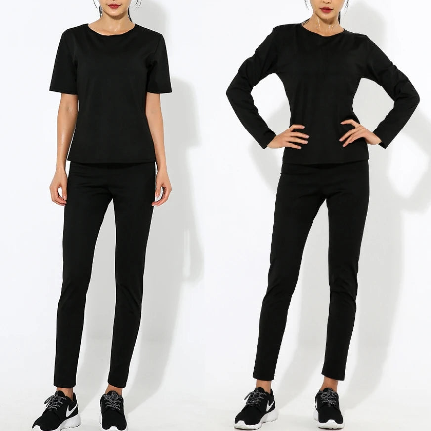 2024 Hot Sport Running Workout Fat Burning Slimming Weight Loss Neoprene Black Women Sweat Sauna Shapewear T Shirt
