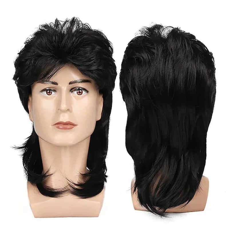 8 Styles Mullet Wigs for Men 70s 80s Costumes Fancy Party Accessory Cosplay Hallowmas Performance Synthetic Wig