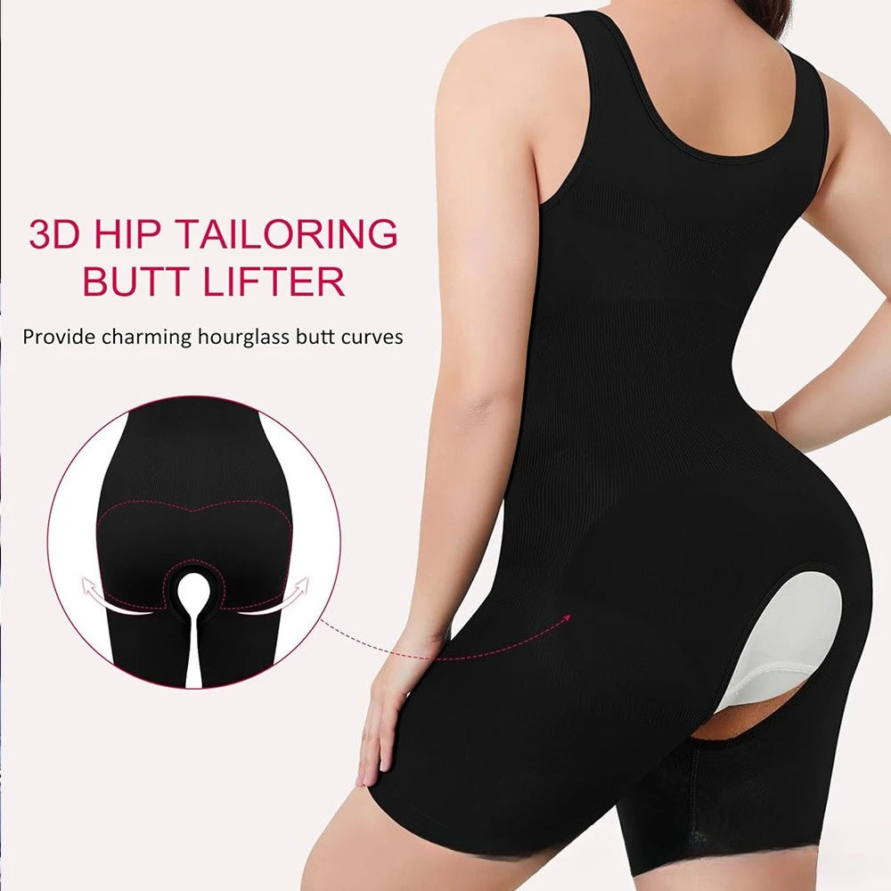 Shapewear One-Piece Body Sculpting Underwear Large Size Hip Lifting Tummy Control Open Bottom Briefs Comfortable Underwear