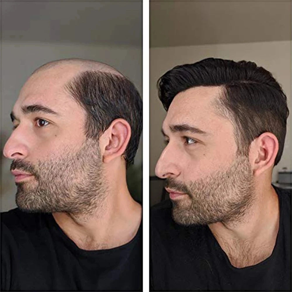 Men's Wigs Human Hair Super Durable Mono 20MM Curly Toupee Men Capillary Prosthesis Hair Unit Replacement System Pieces For Male