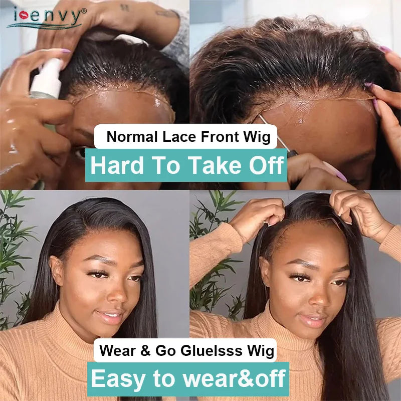 Red Burgundy Bye Bye Knots Wig Blonde Ginger Lace Front Wig 9X6 Glueless Wig Straight Human Hair Wigs Wear Go Pre-Cut Lace Wigs