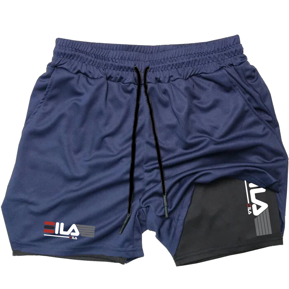 Men Running Shorts 2 In 1 Double-deck Sport Shorts Sportswear Gym Fitness Short Pants Training Jogging Bottom Men's Clothing