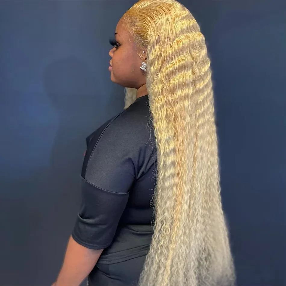 Curly Blonde Brazilian Human Hairs