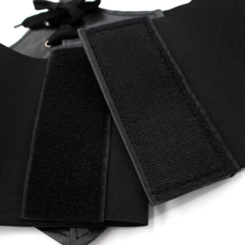 Black Body Shapewear Women Gothic Clothing Underbust Waist Cincher Trainer Pu Leather Elastic Sexy Bridal Corsets and Bustiers