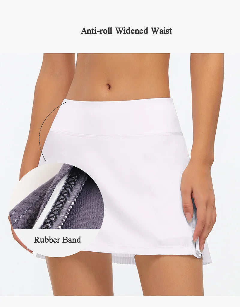 Women Sports Tennis Skirts Fitness Running Shorts High Waist Athletic Skirt With Pockets Pleated Sport Skort Golf Sportswear