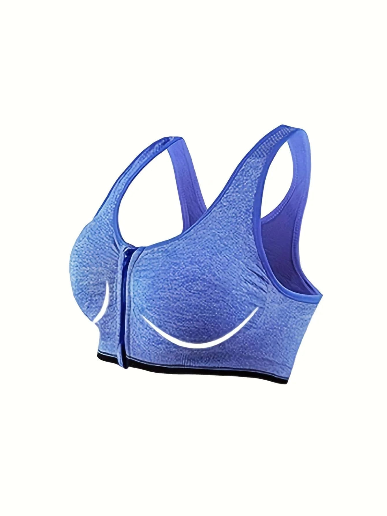 Fitness sports underwear large size front zipper sports chest breathless steel ring running vest yoga running sports underwear