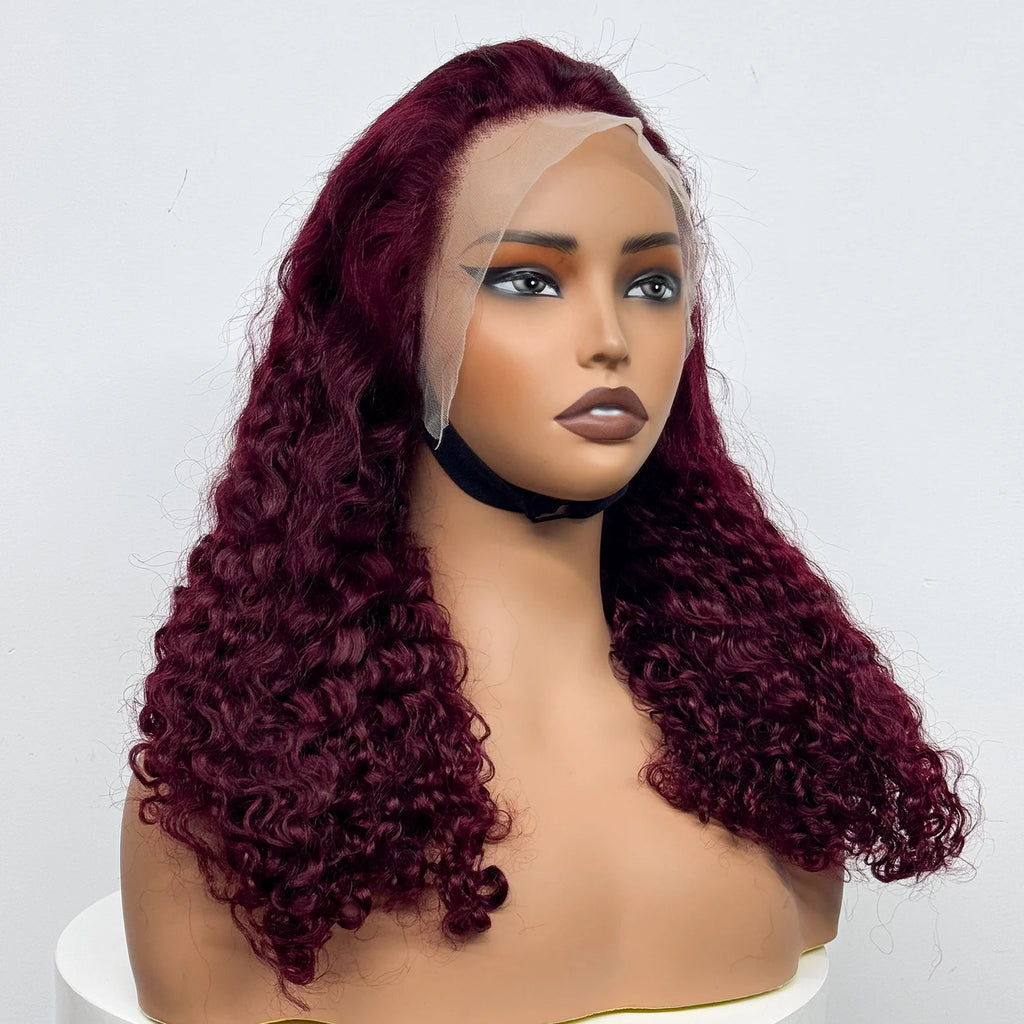 12-22 Inch 280% Density Human Hair Wigs Water Wave Curly Wigs 13x4 Transparent Lace Front Human Hair Wigs For Black Women