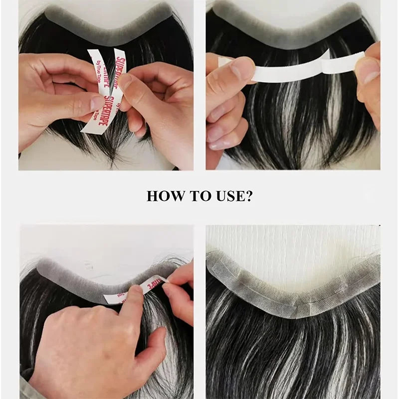 V Frontal Toupee for Men Wigs 2.5x16 Thin Skin PU V Loop Men Toupee Breathable V Style Front Wigs Blonde Color Forehead Hairline
