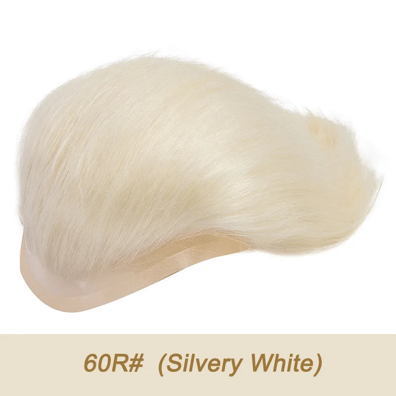 Men Wig Gray Hair Natural Haline Lace Front with Mono Top 6" Men's Capillary Prothesis Durable Toupee Men Wigs For Man