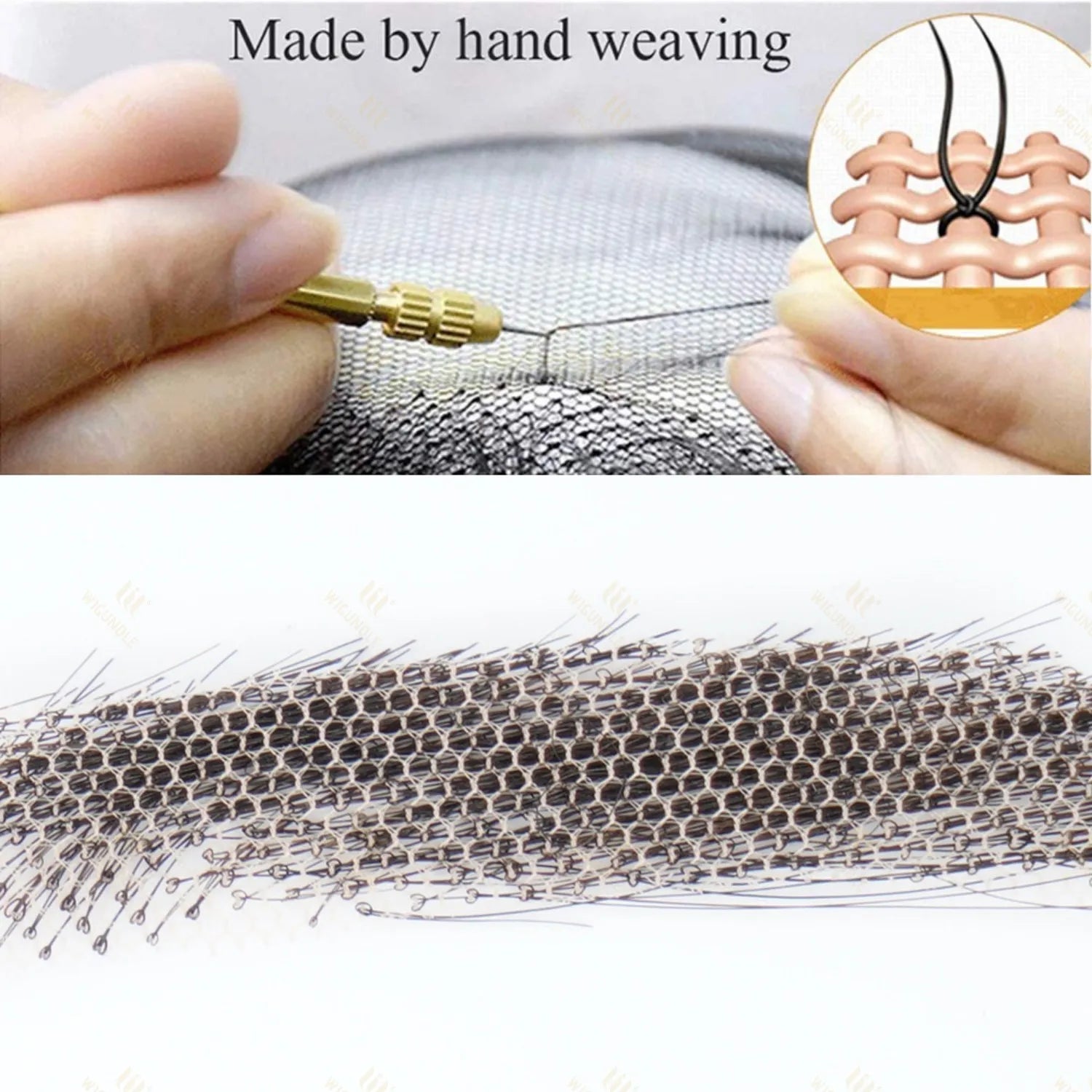 WIGUNDLE Women/Man's Eyebrows Hair Eyebrows Six Style 100% Human Hair Artificial Weaving Lace Workers' Hair Braided Eyebrow Wigs