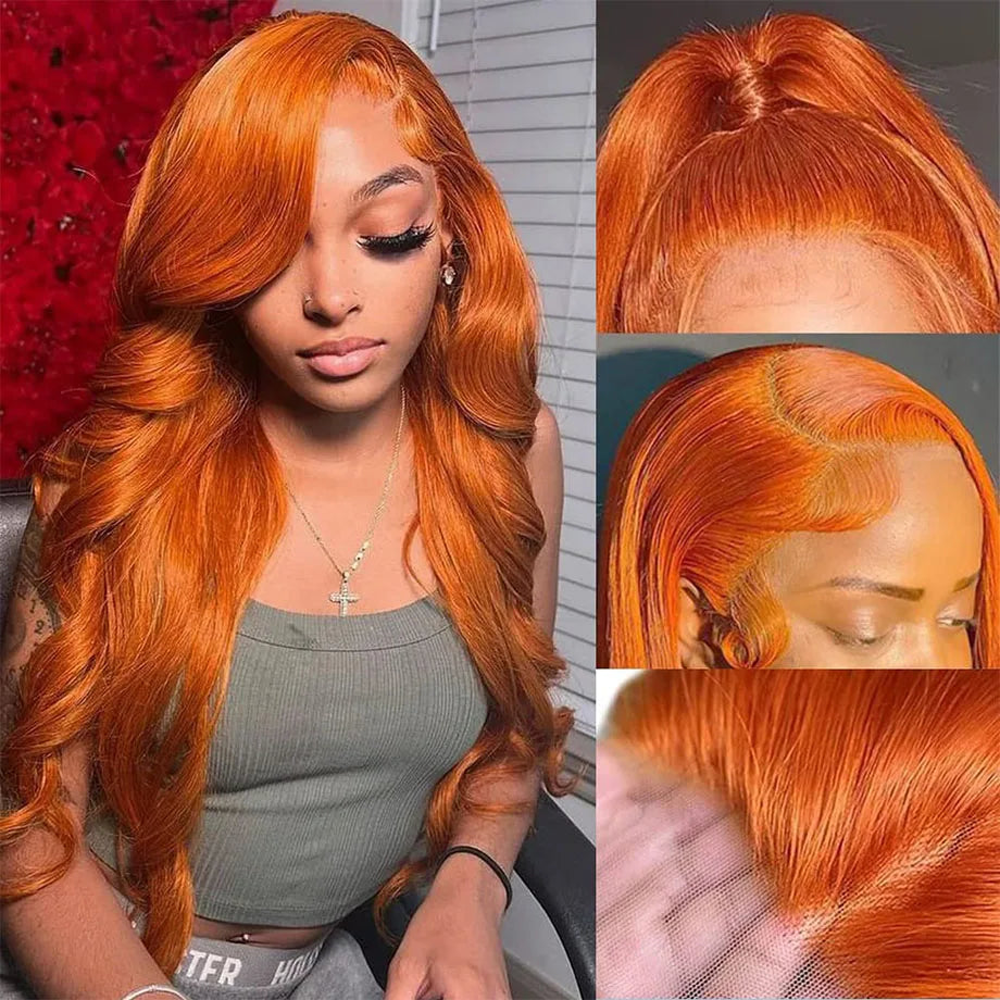 Orange Ginger Body Wave Brazilian Human Hairs