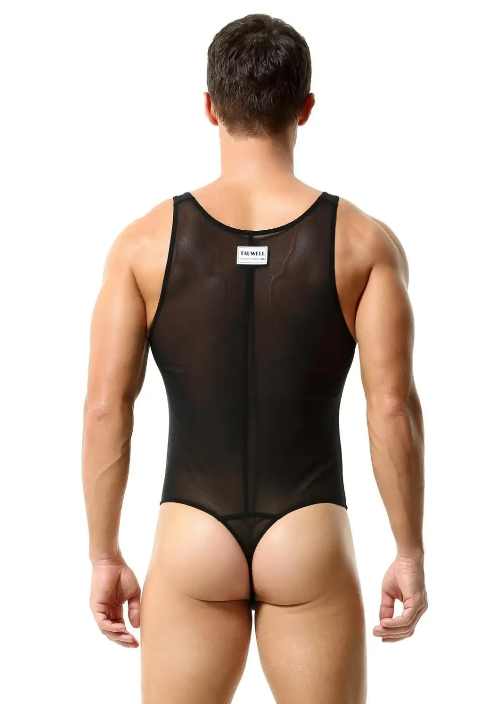 TAUWELL Mens Shapewear Singlets Sexy Underwear Fitness Sport Mesh Breathable Undershirts Men Bodysuit Thongs