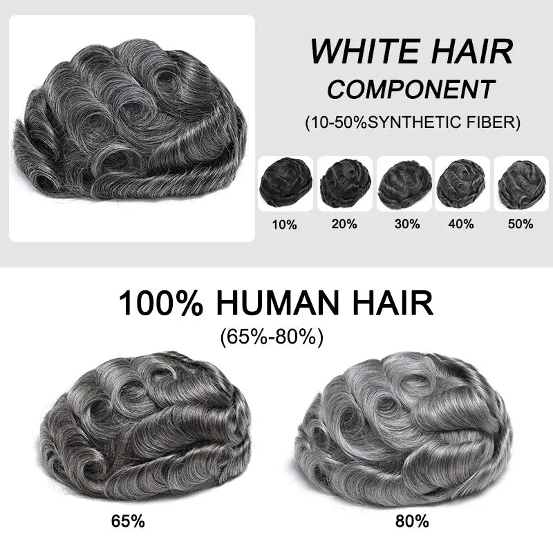 Men Wig Gray Hair Natural Haline Lace Front with Mono Top 6" Men's Capillary Prothesis Durable Toupee Men Wigs For Man