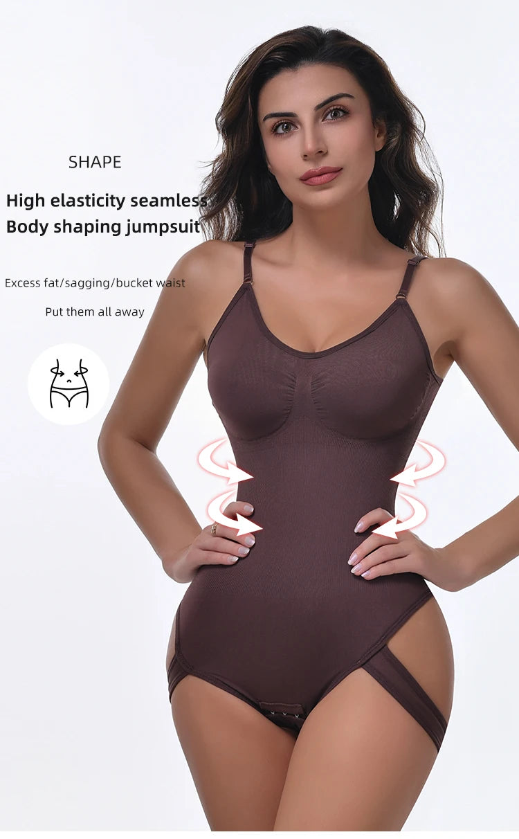 New Seamless Shapewear Slimming Ful Body Shaper Thongs Bodysuit Waist Trainer Body Shaping Sculpting Breast Women Top Underwear