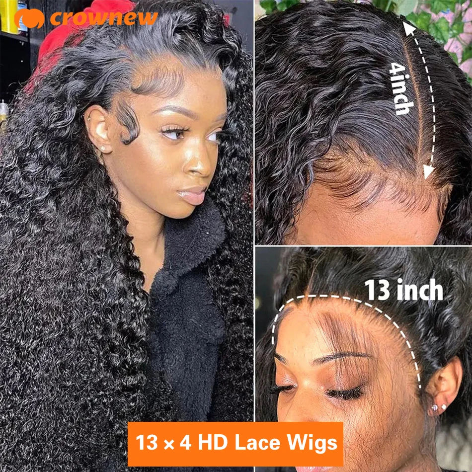 Curly Human Hair Wig 13X4 Lace Front Wig Human Hair 13x6 HD Lace Frontal Wig Human Hair Wigs Pre Plucked Real Human Hair Wig