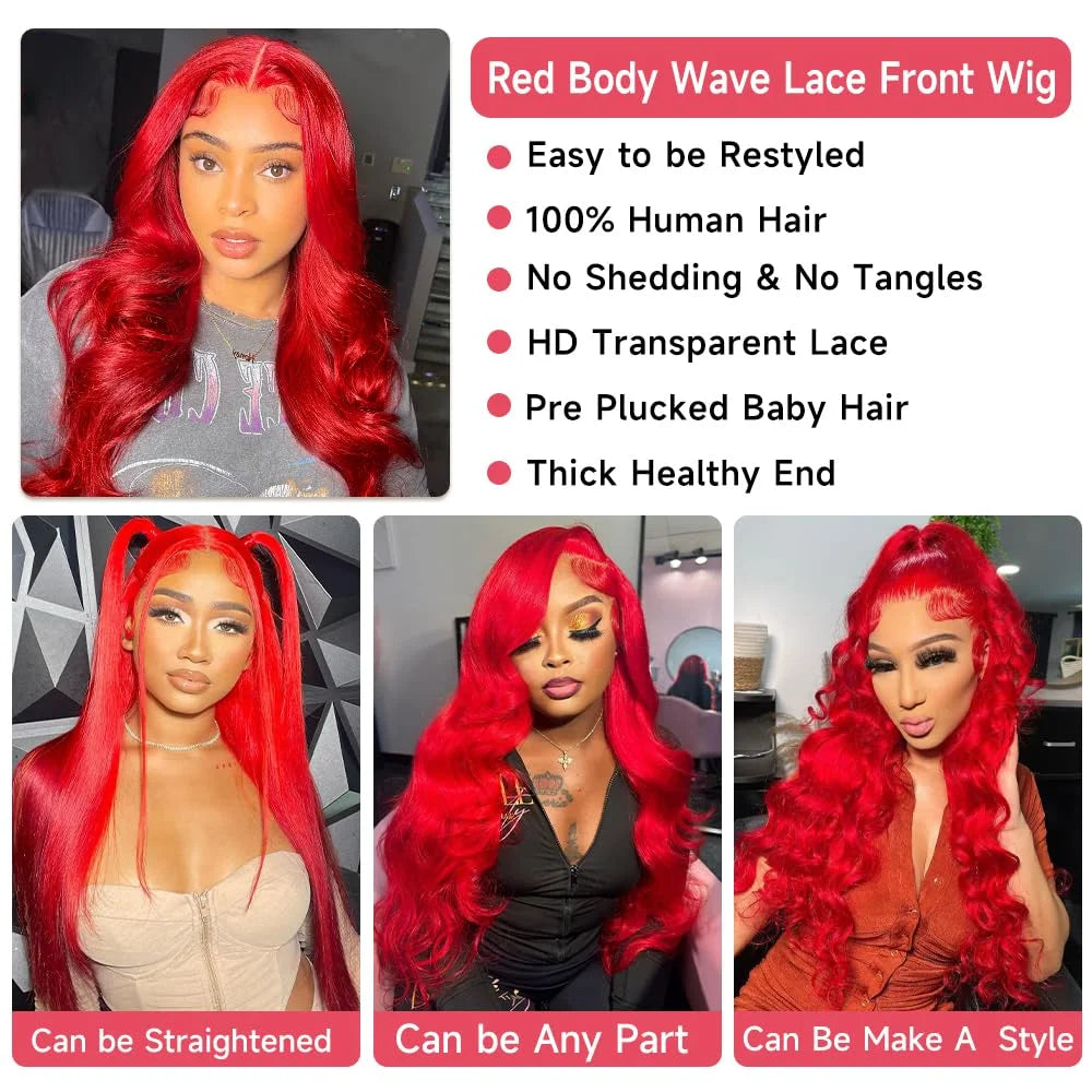 Hot Red Body Wave Brazilian Human Hair