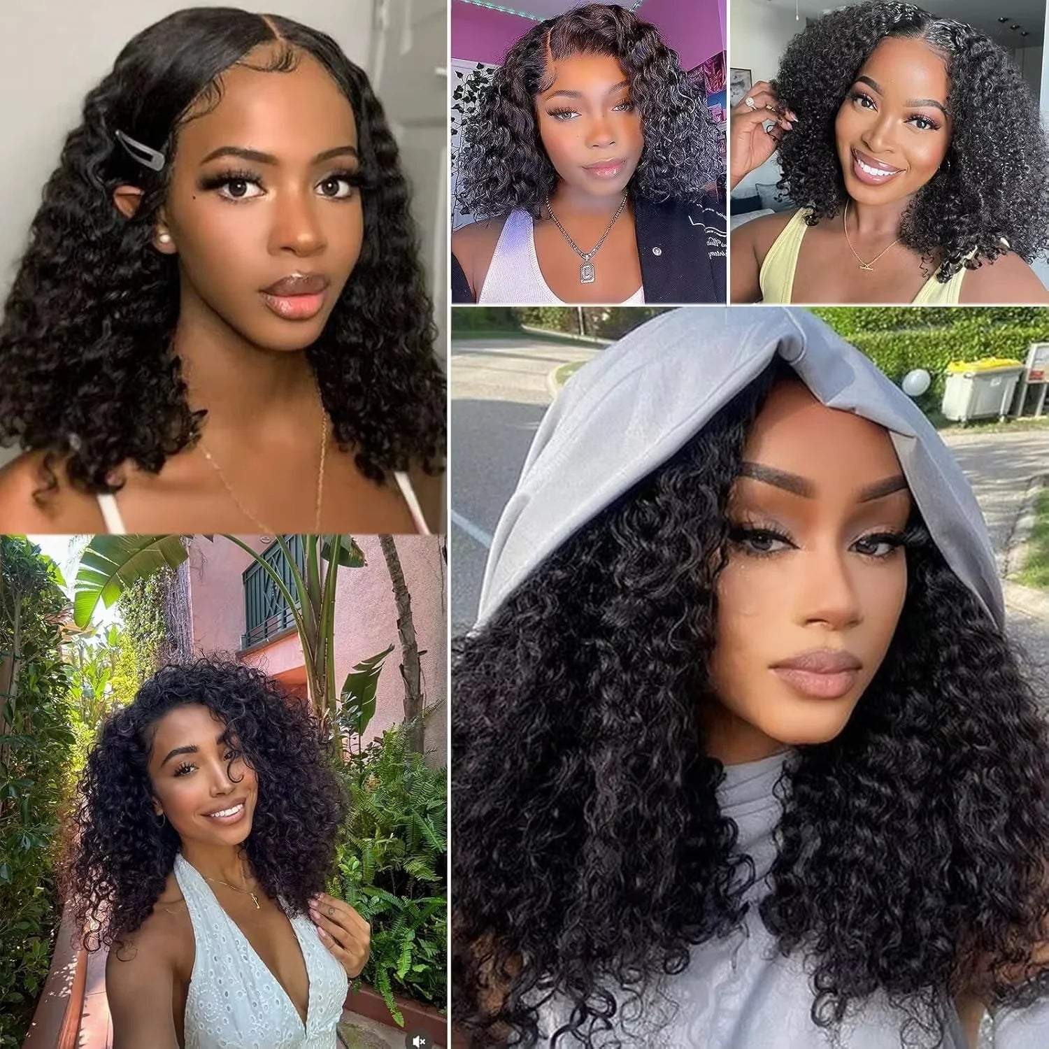 Curly Deep Wave Brazilian Human Hairs