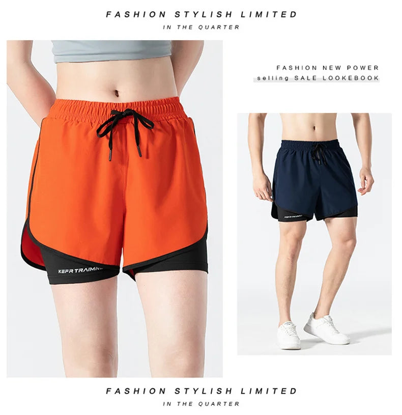 Women Sports 2 In 1 Yoga Shorts Quick Dry Running Tennis Badminton Anti Exposure Skirt Gym Sportswear Running Compression Shorts