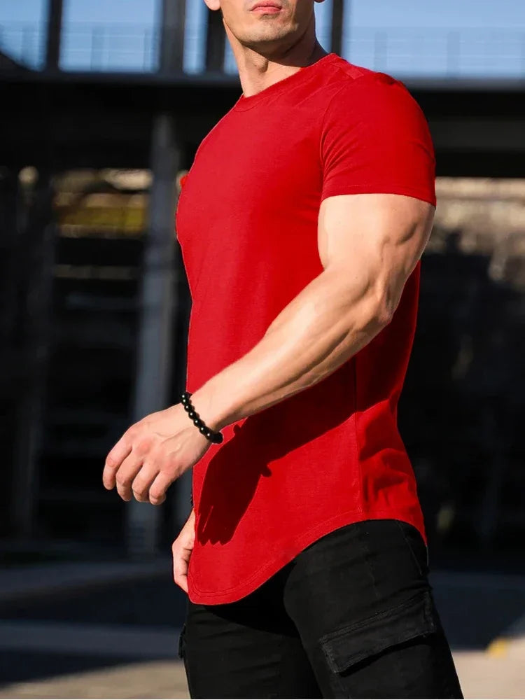 Sport Fitness T-shirt Men Bodybuilding Short Sleeve Workout Shirt Training Sport Running Gym T-shirt Summer Tops Tee Rashgard