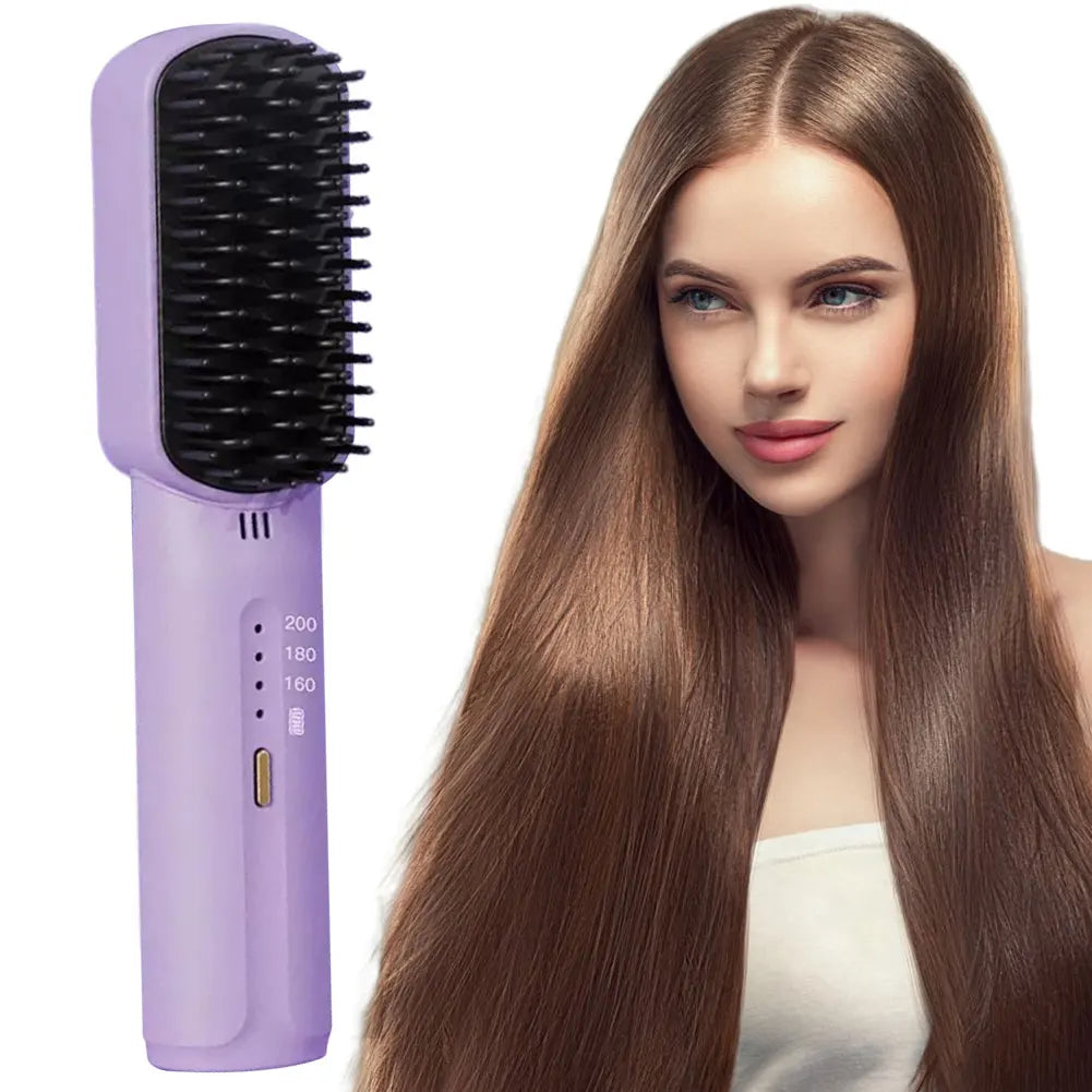 Electric Hot Brush Anti-Scald Hair Straightener