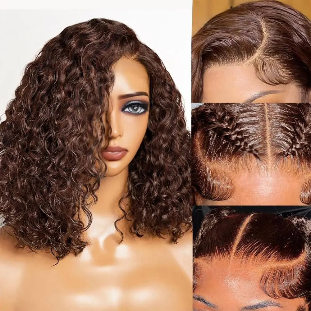 Curly Deep Brown Brazilian Human Hairs
