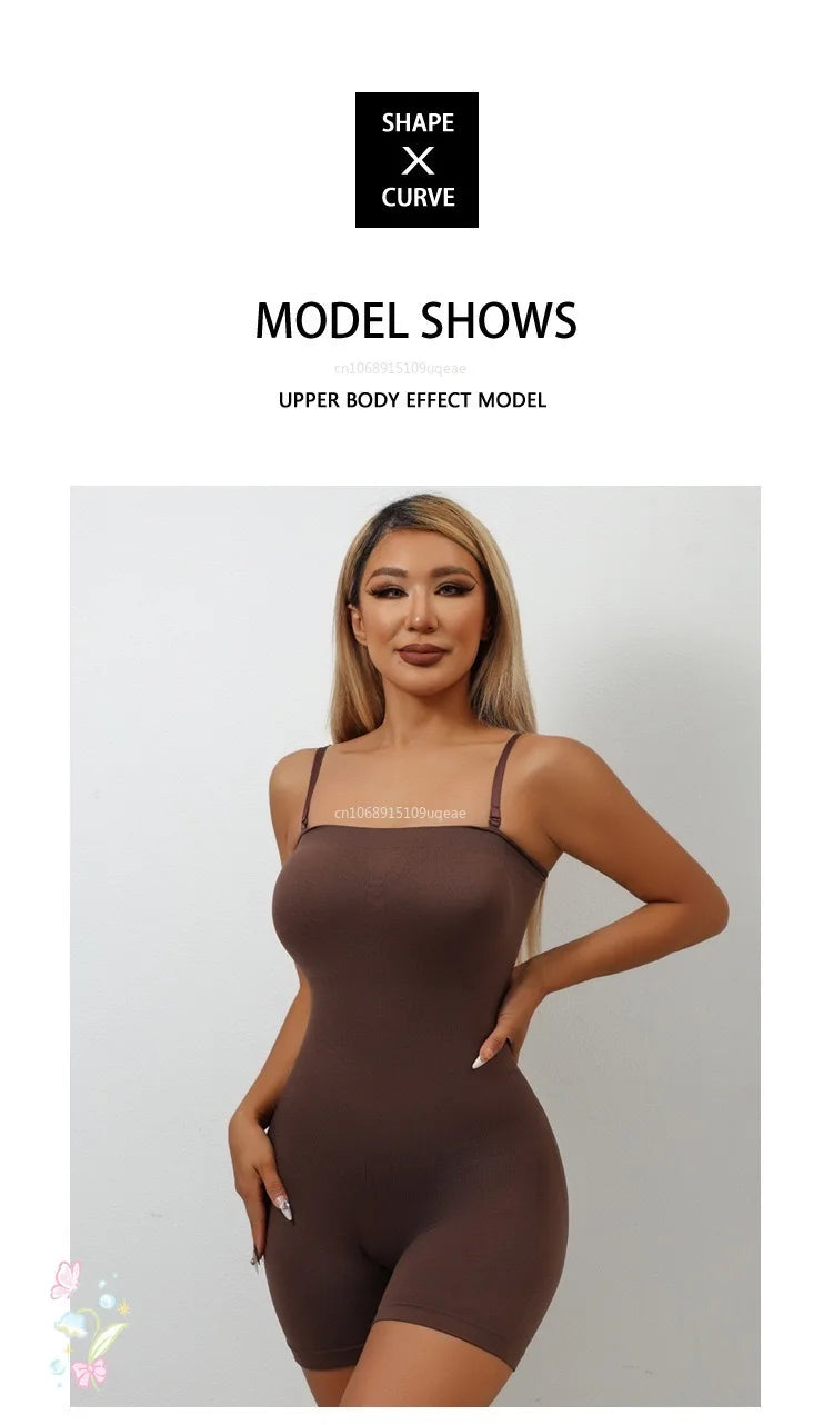 Smoothing Shapewear Bodysuit for Women Tummy Control Body Shaper Waist Trainer Skinny Underwear Off Shoulder Bustier Tube Top