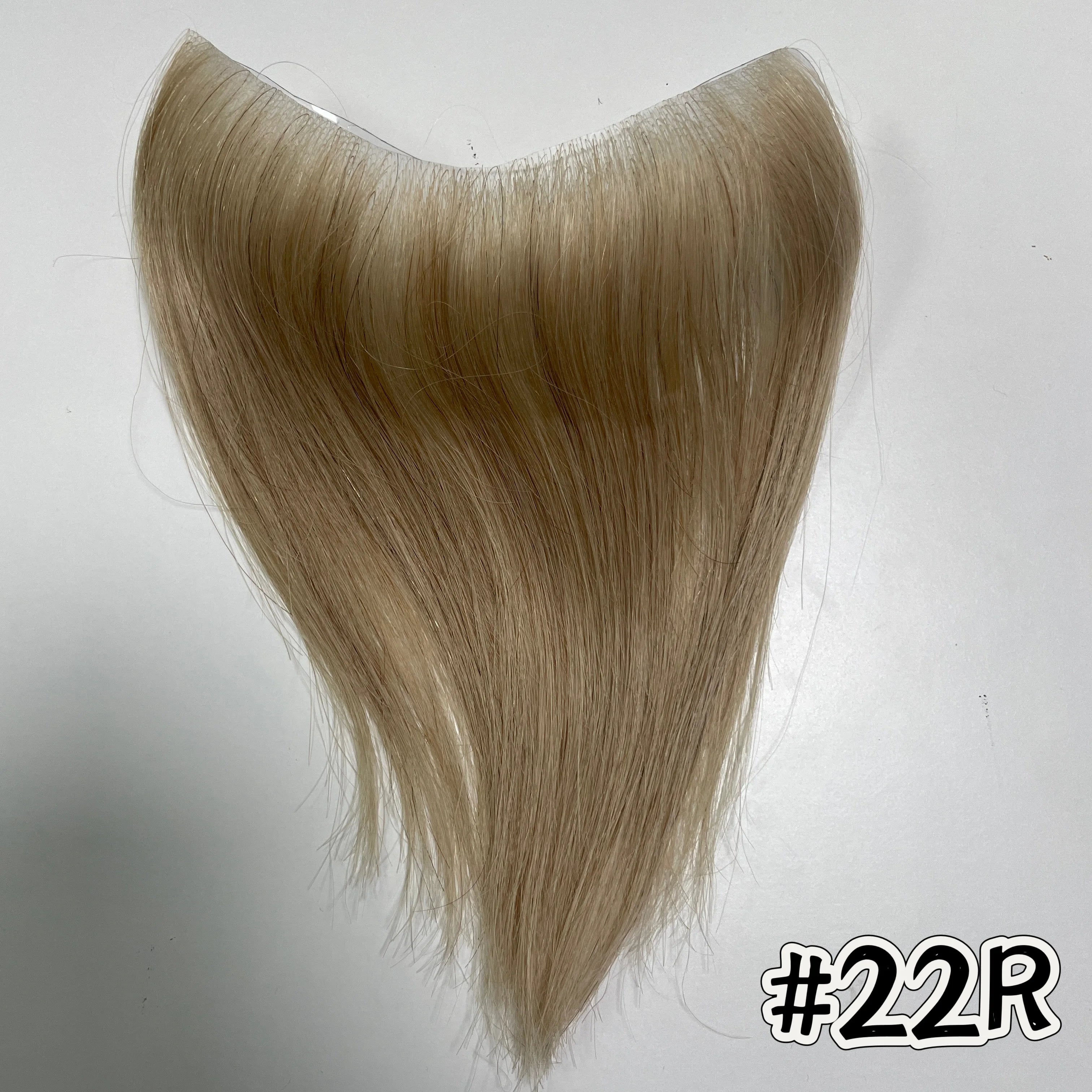 V Frontal Toupee for Men Wigs 2.5x16 Thin Skin PU V Loop Men Toupee Breathable V Style Front Wigs Blonde Color Forehead Hairline