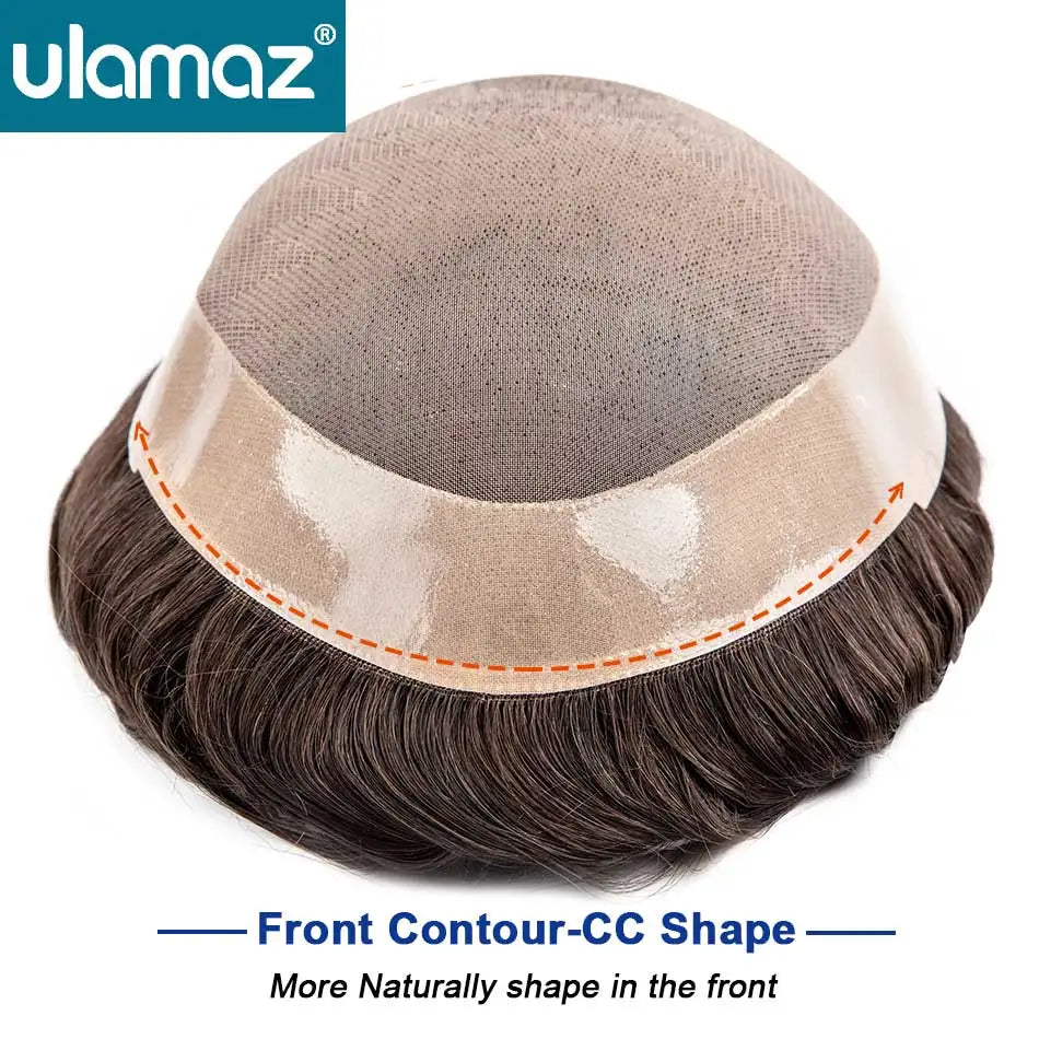 Natural Men's Wig Mono Toupee Human Hair Capillary Male Hair Prosthesis Hair System For Man Double Knots Hairpiece Wigs For Men