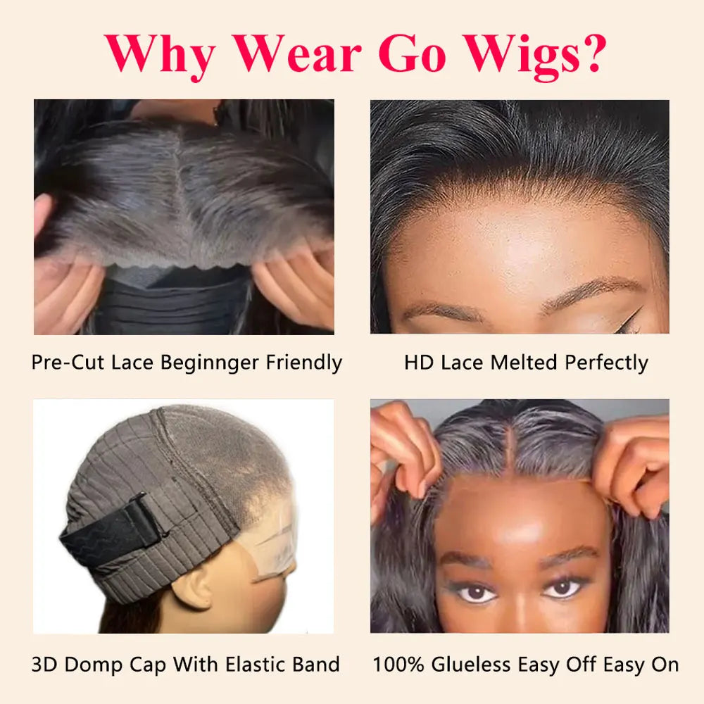 Wear Go Glueless Wig Preplucked Chocolate Brown #4 Dark Brown Straight Human Hair Wigs Ready To Go HD Lace Front Human Hair Wigs