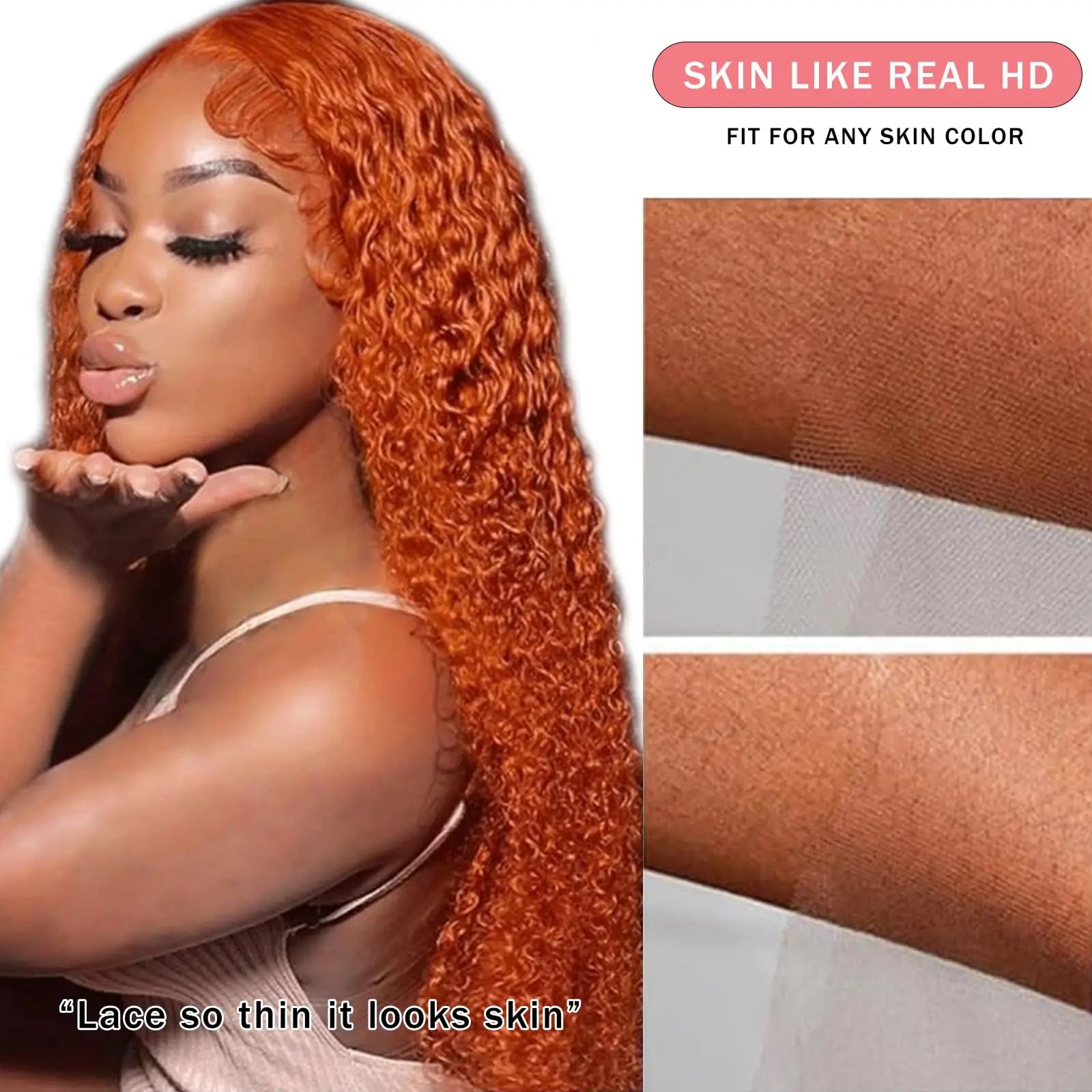 Curly Orange Ginger Brazilian Human Hair