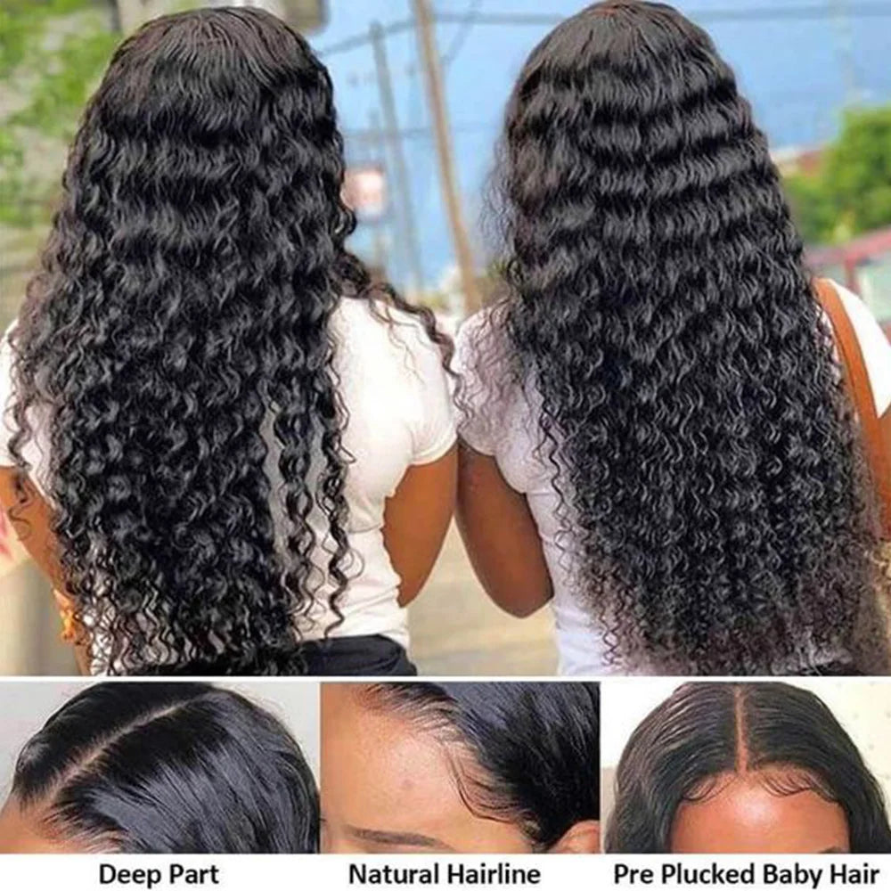 Human Hair Wigs 13x4 Deep Wave Frontal Wig Lace Wig 13x6 Human Hair 200 Density Human Hair Wig Curly Lace Front Human Hair Wig