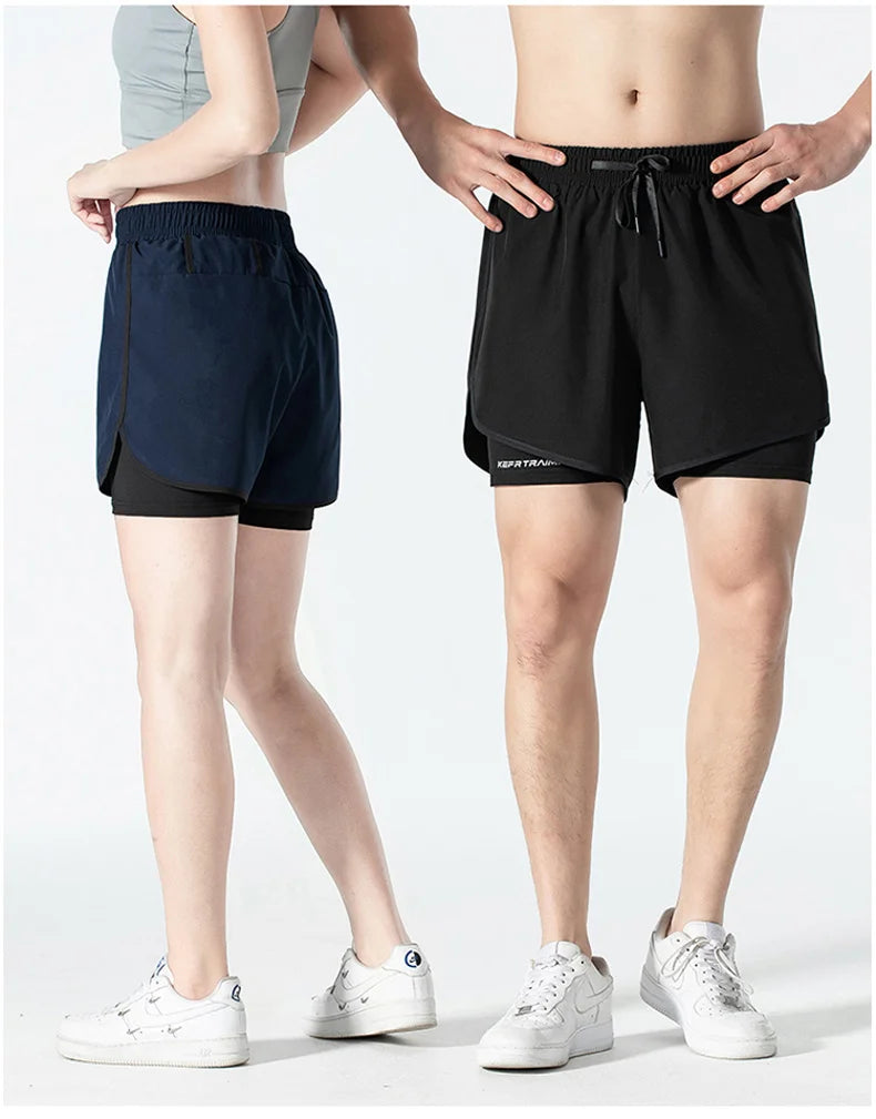 Women Sports 2 In 1 Yoga Shorts Quick Dry Running Tennis Badminton Anti Exposure Skirt Gym Sportswear Running Compression Shorts