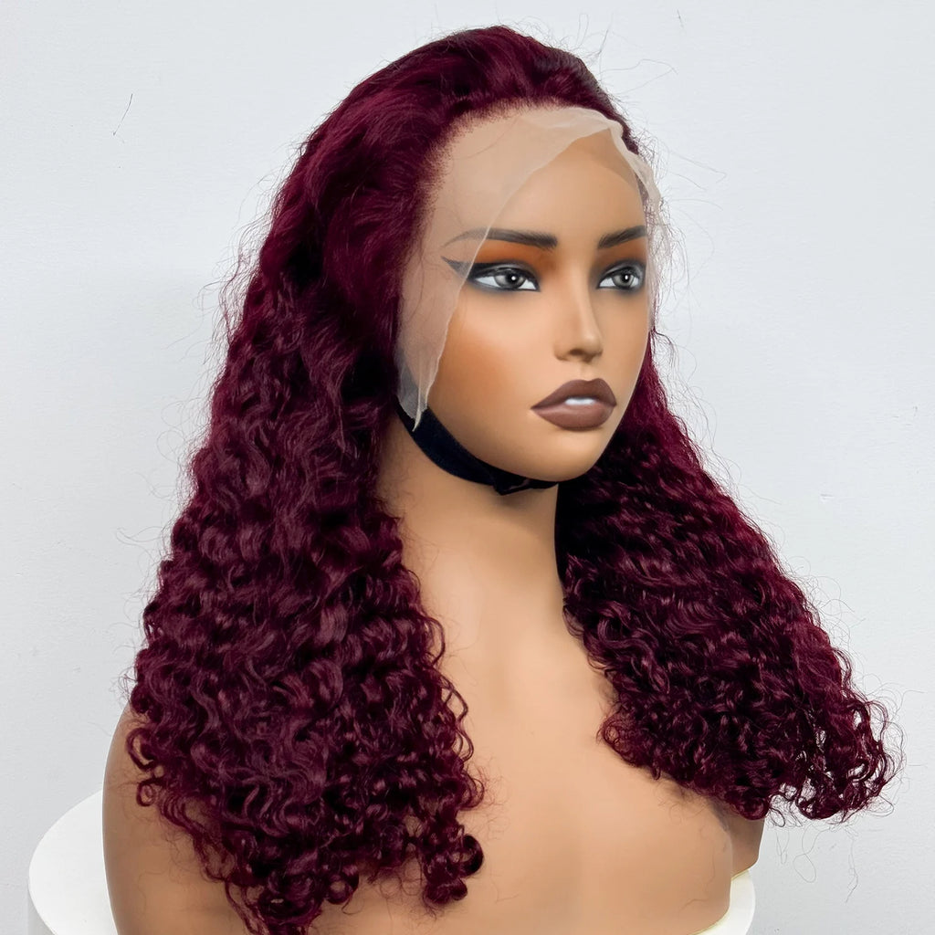 12-22 Inch 280% Density Human Hair Wigs Water Wave Curly Wigs 13x4 Transparent Lace Front Human Hair Wigs For Black Women