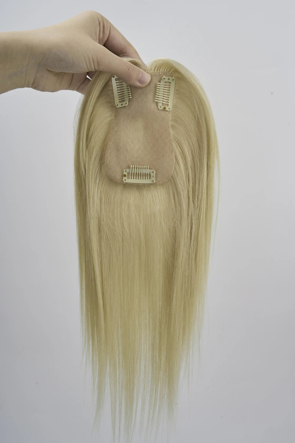 Human Hair Toppers Brown Natural Hair Wig For Women Clips In Hair Toppers 10'' Straight Hair Breathable Machine Made 7x11cm Base