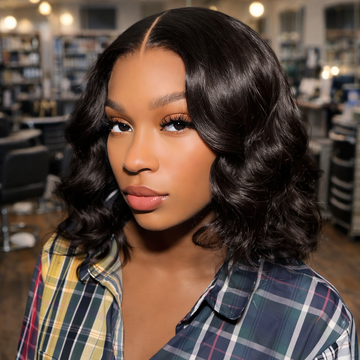 Indian Glueless Bouncy Wave(Loose curly) HD Lace Front Wig –Wear & Go Glueless wig style 2
