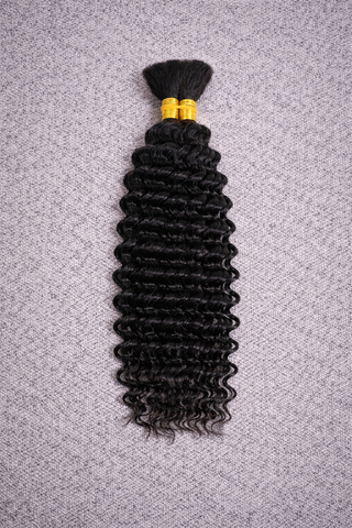 Luxury Boho Curly Braiding Hair – 100% Human Hair  | Soft Deep Wave, Natural Finish style 4