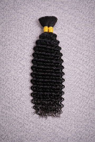 Luxury Boho Curly Braiding Hair – 100% Human Hair  | Soft Deep Wave, Natural Finish style 4