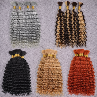 Luxury Boho Curly Braiding Hair – 100% Human Hair  | Soft Deep Wave, Natural Finish style 3