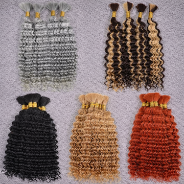Luxury Boho Curly Braiding Hair – 100% Human Hair  | Soft Deep Wave, Natural Finish style 3