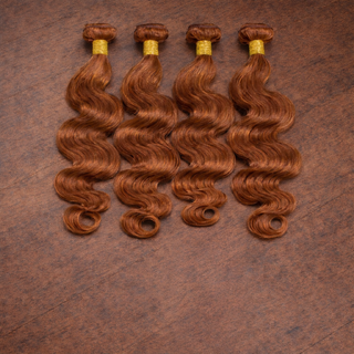 Golden Brown Body Wave Bundle extensions– 100% Brazilian Human Hair style 1