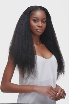 “LuxeSilk™”Kinky Glueless Straight HD Lace Frontal Wig – Virgin Brazilian Human Hair wig