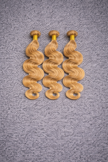 Golden Brown Body Wave Bundle extensions– 100% Brazilian Human Hair style 2