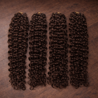 FeatherLight™ Invisible Knotless Curly Crochet Human Hair – Pre-Separated Natural Curls style 1