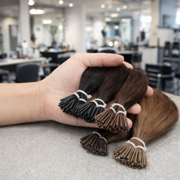 Luxury I-Tip Raw Virgin 100% Human Hair Extensions – Pre-Bonded Micro Beads | Seamless Fusion style 1